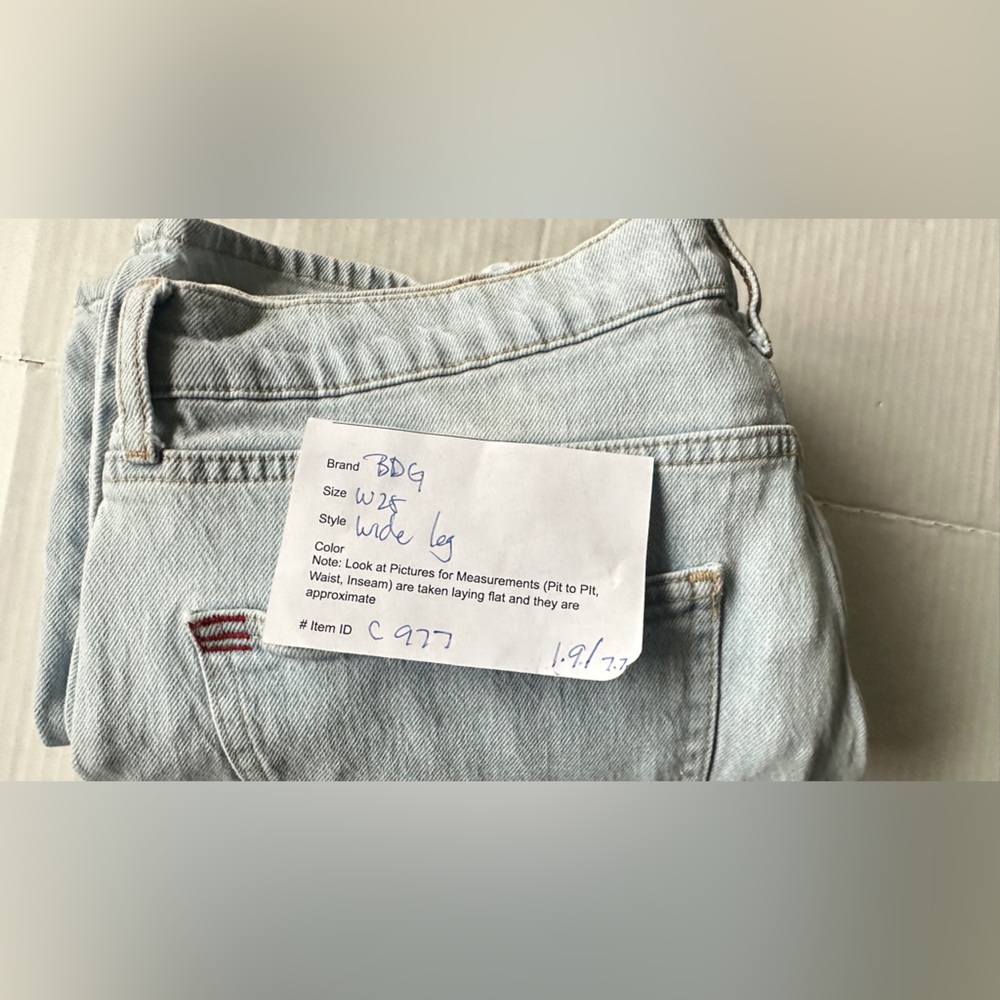 BDG Urban Outfitters Wide Leg A-Line Jean Baggy Women’s W25 Y2K 90's Grunge (34) - Picture 10 of 10